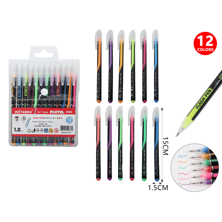 Boligrafos De Colores Pastel 15Cm 12Pcs 1