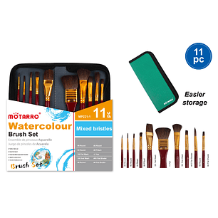 Set De Pinceles En Estuche Acuarela 11Pcs