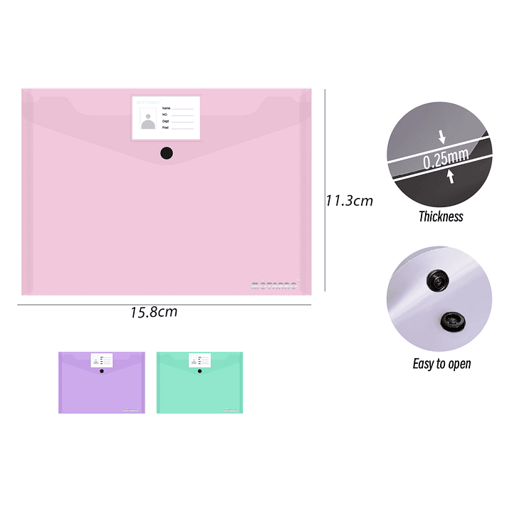 Carpeta C/Boton C/Tarjeta Multicolor Pastel A6 1