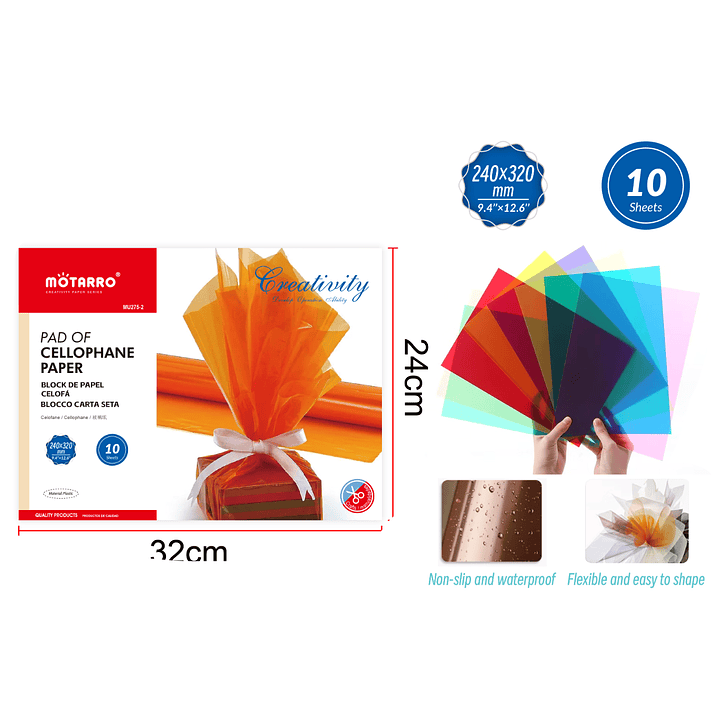 Set De Papel Celofan A4 10Pcs 1
