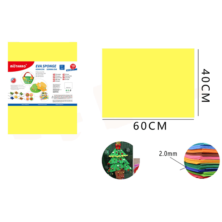 Goma Eva Amarillo 40X60 Cm 10pcs 1