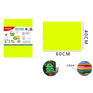 Goma Eva Verde Fluorescente 40x60 Cm 10pcs