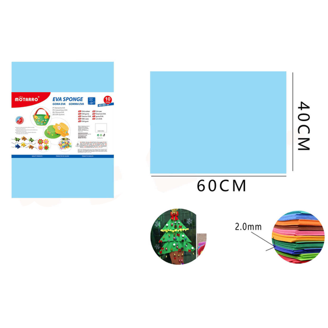 Goma Eva Celeste 40x60Cm 10pcs 1