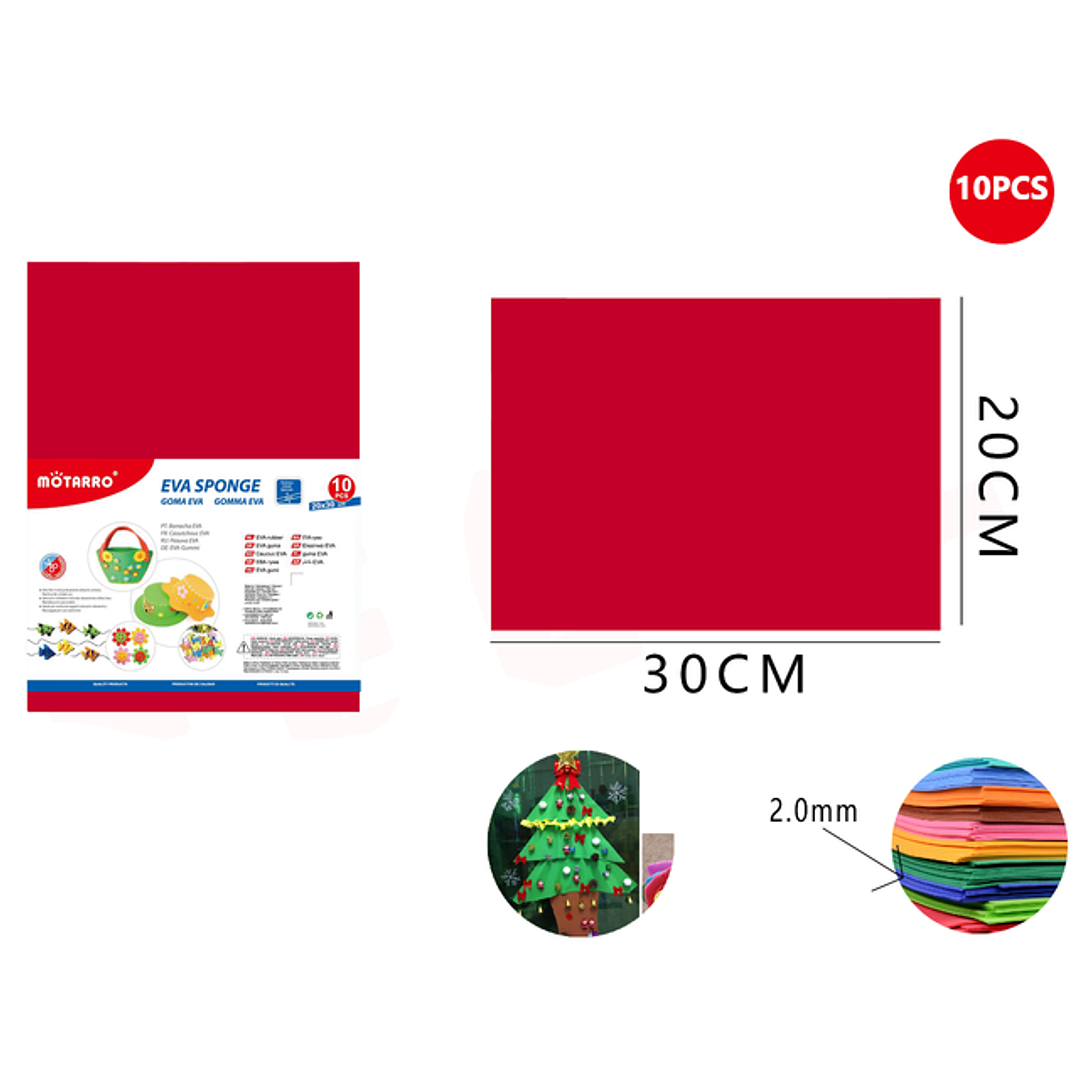 Goma Eva Rojo 20x30Cm 10pcs 1