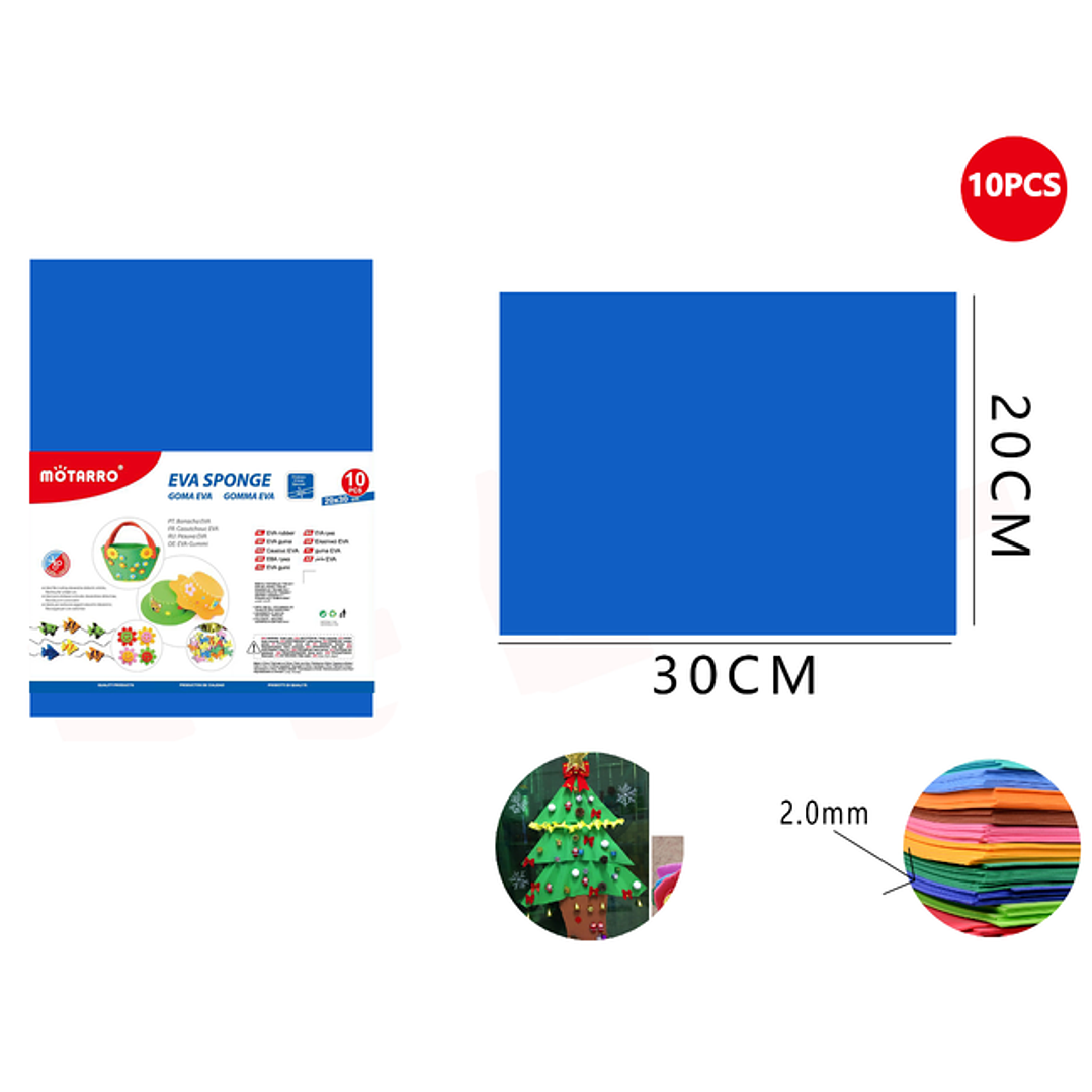 Goma Eva Azul 20x30Cm 10pcs 1