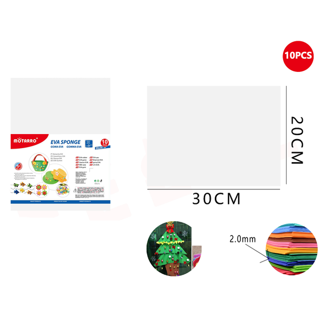 Goma Eva Blanco 20x30Cm 10pcs 1