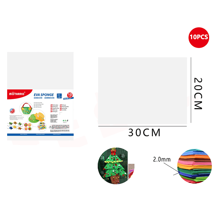 Goma Eva Blanco 20x30Cm 10pcs 1