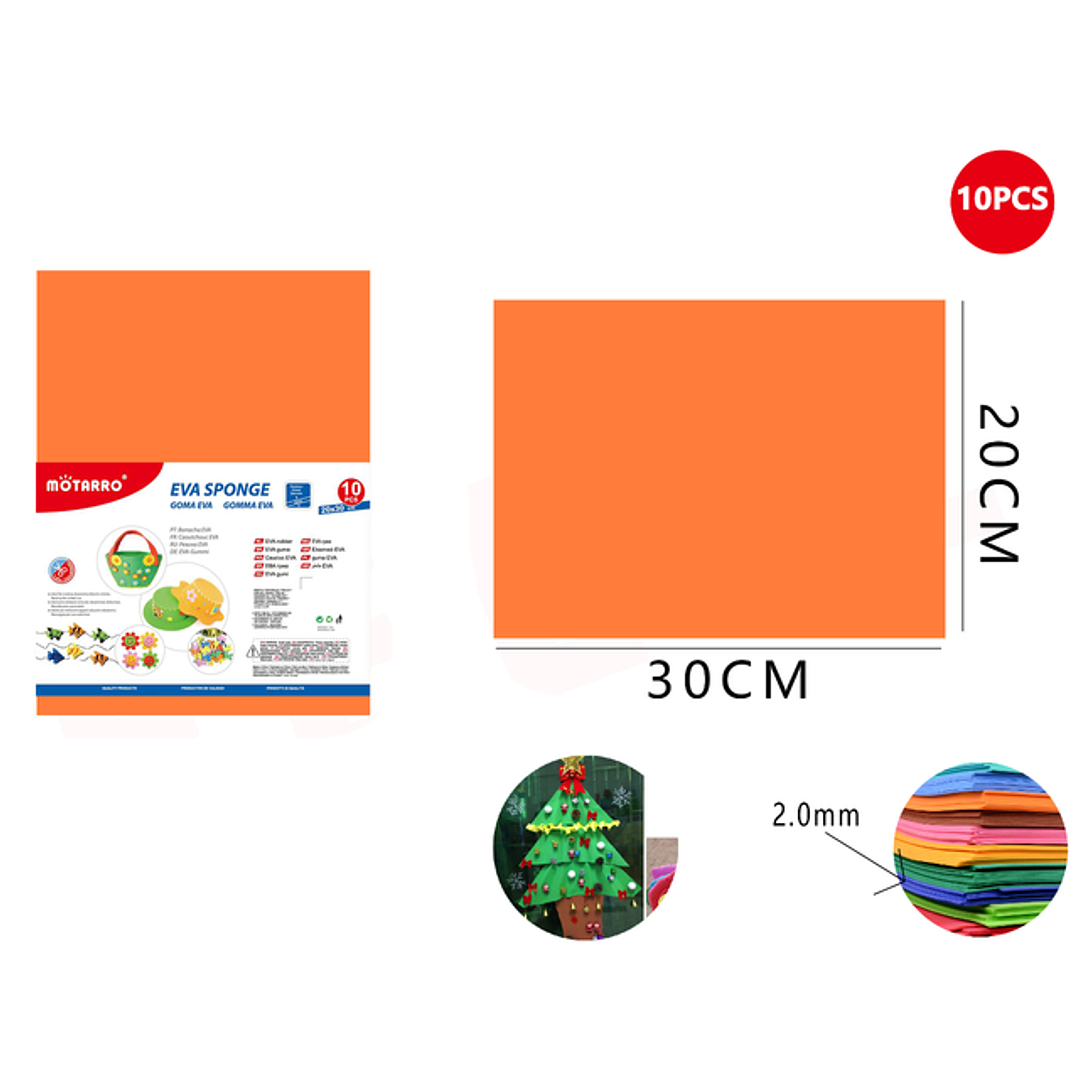 Goma Eva Naranjo 20x30cm 10pcs 1