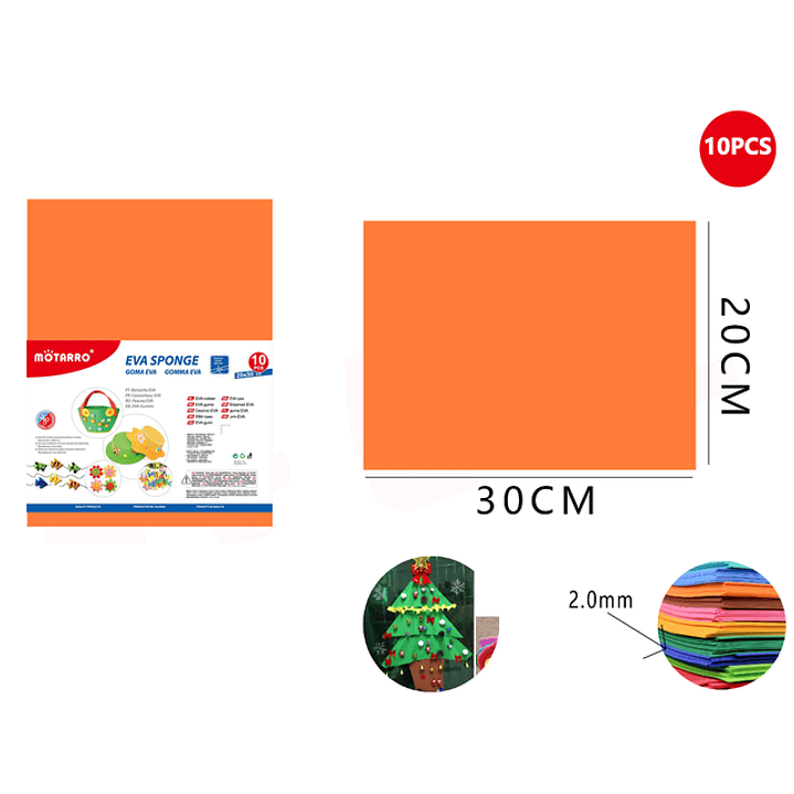 Goma Eva Naranjo 20x30cm 10pcs 1