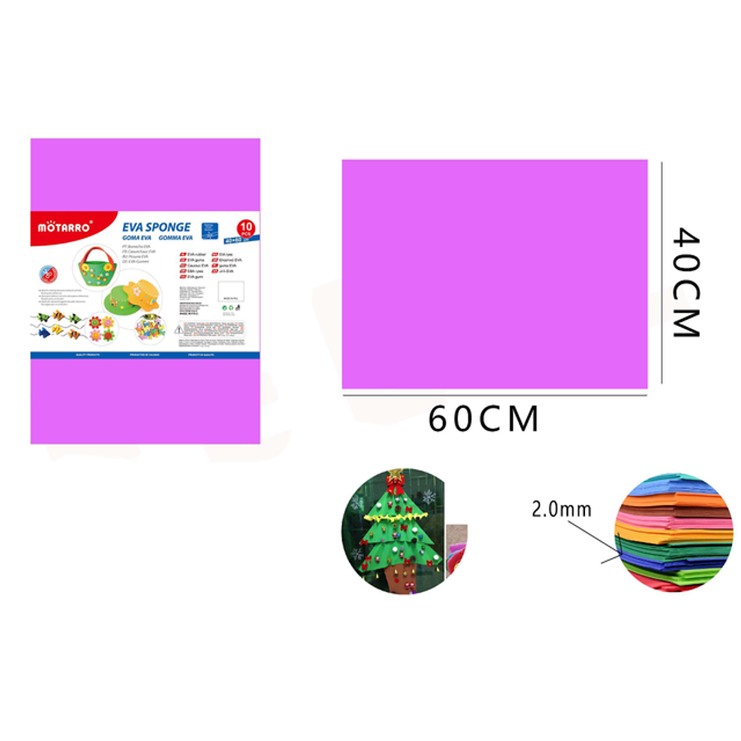Goma Eva Rosado 40x60Cm 10pcs 1