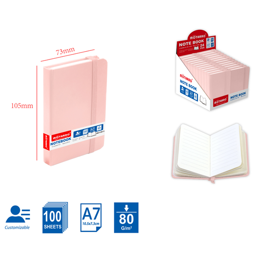 Agenda Rosado A7 100Hojas 1