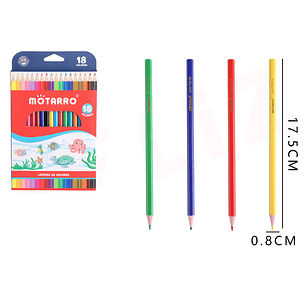 Lapices De Colores 17.5Cm 18Pcs