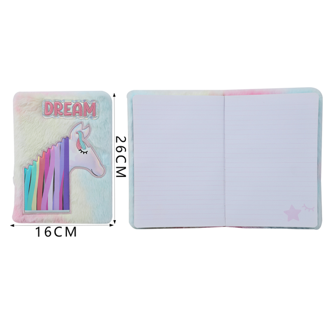 Libreta De Felpa Unicornio 80Hojas A5 1
