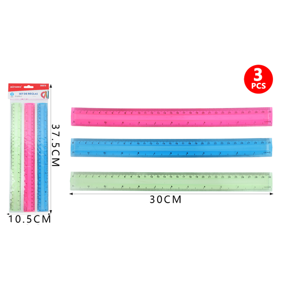 Reglas 30Cm 3Pcs 1