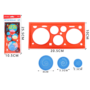 Set De Regla Espirografo Mandalas 20X10Cm 4Pcs