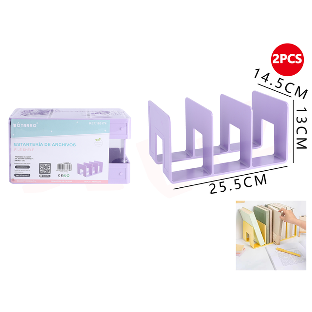 Estantes De Archivos Morado 25.5Cm 2Pcs 1
