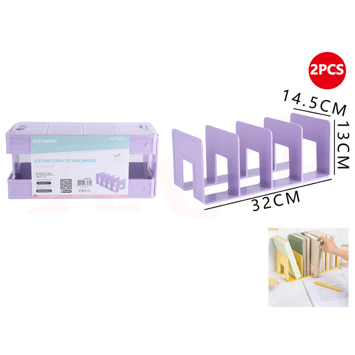 Estantes De Archivos Morado 32Cm 2Pcs 1