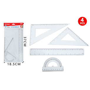 Set De Reglas Trasparente 4Pcs