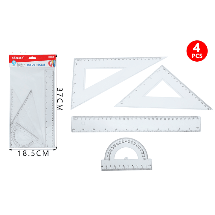 Set De Reglas Trasparente 4Pcs 1