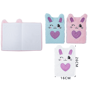 Libreta De Felpa Conejo 80Hojas A5