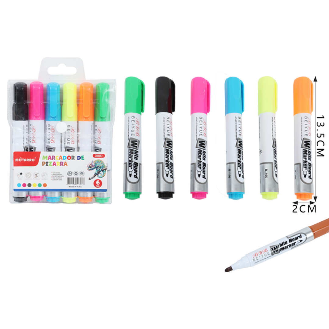 Marcadores De Pizarra Colores 6Pcs 1