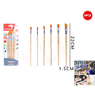 Set De Pinceles Biselado 6Pcs