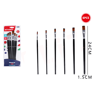 Set De Pinceles Plano 6Pcs