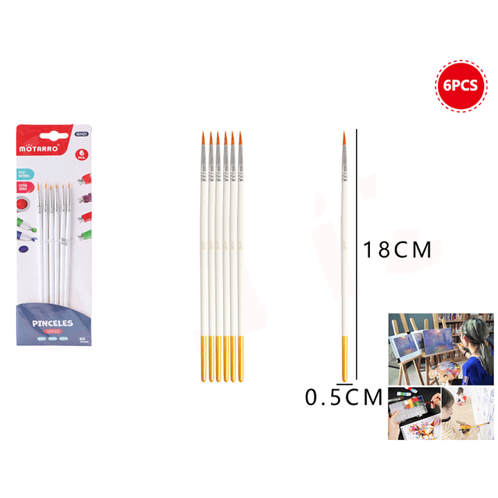 Set Pinceles Delineador 6Pcs 000# 1