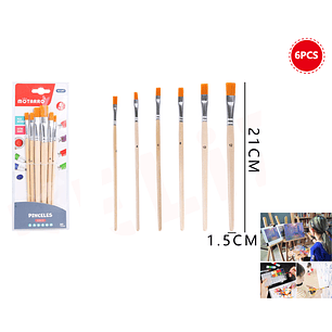 Set De Pinceles Plano 6Pcs