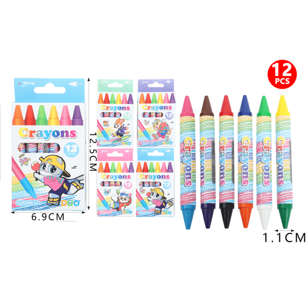 Lapices De Cera 1.1cm 12Pcs 1