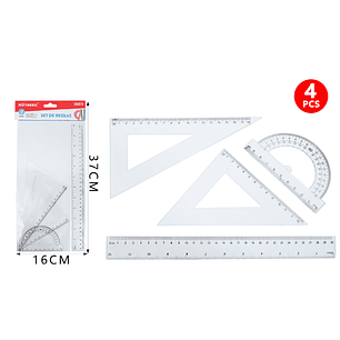 Set De Reglas Trasparente 4Pcs