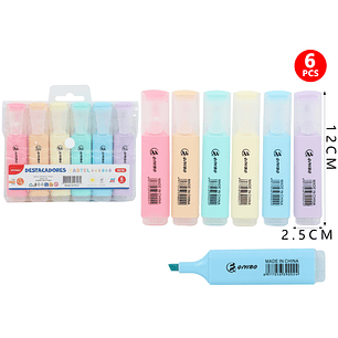 Destacadores En Bolsa Plastica 6Pcs