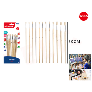 Set De Pinceles Redondo 12Pcs