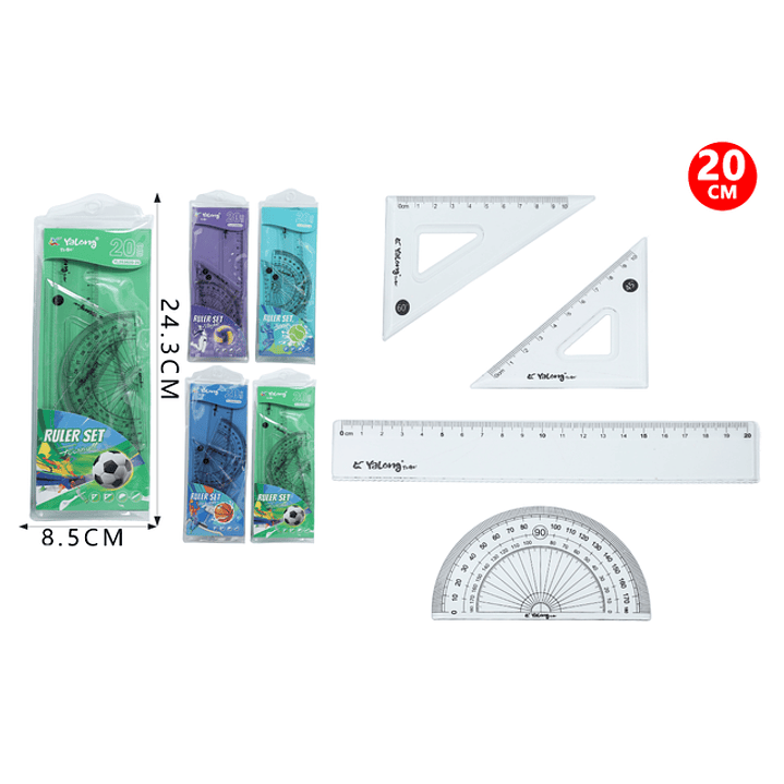 Set De Reglas 4Pcs 20cm 1