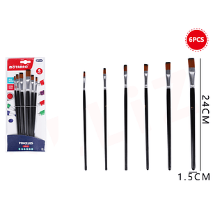 Set De Pinceles Plano 6Pcs