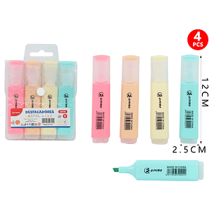 Destacadores En Bolsa Plastica 4Pcs