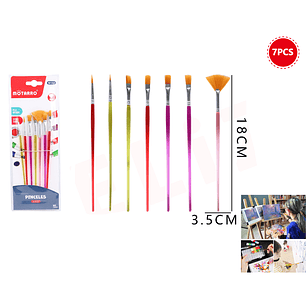 Set De Pinceles Trasparente 7Pcs