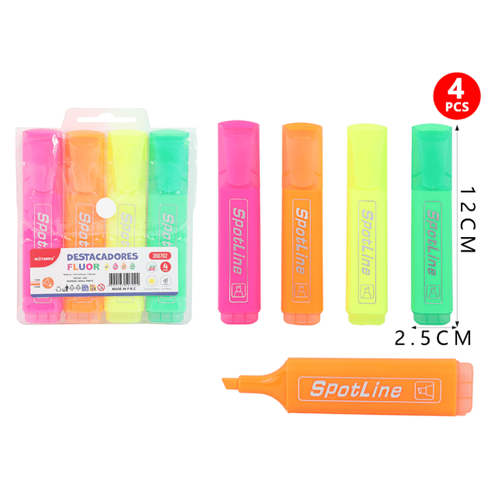 Destacadores En Bolsa Plastica 4Pcs 1