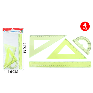 Set De Reglas Trasparente 4Pcs