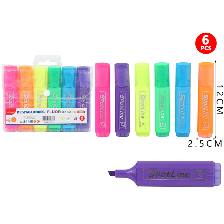 Destacadores En Bolsa Plastica 6Pcs 1