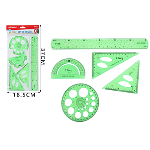 Set De Reglas Flexible 5Pcs