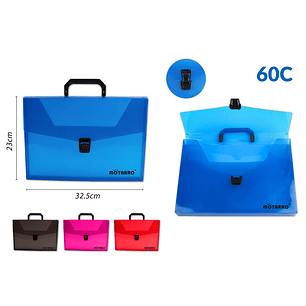 Carpeta Maleta Trasparente Colores A4