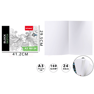 Block De Dibujo 160G 41.2x29.5Cm A3
