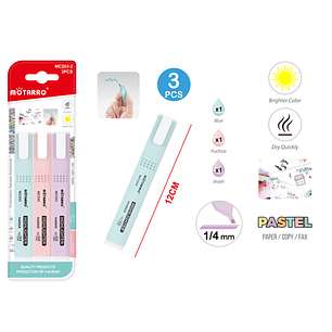 Destacadores Flourescente 12Cm 3Pcs