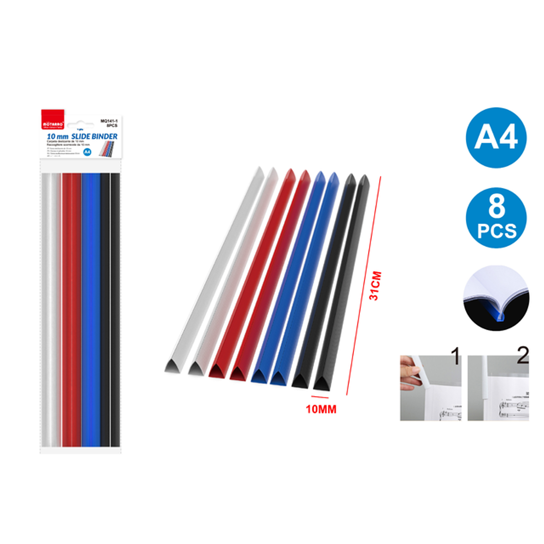 Barra Deslizante De Carpeta A4 8Pcs 10Mm 1
