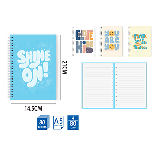 Libreta De 80Hojas A5 21x14.5cm