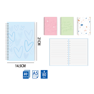 Libreta De 80Hojas A5 21x14.5cm