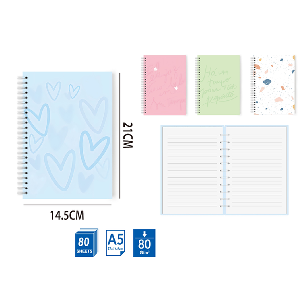 Libreta De 80Hojas A5 21x14.5cm 1