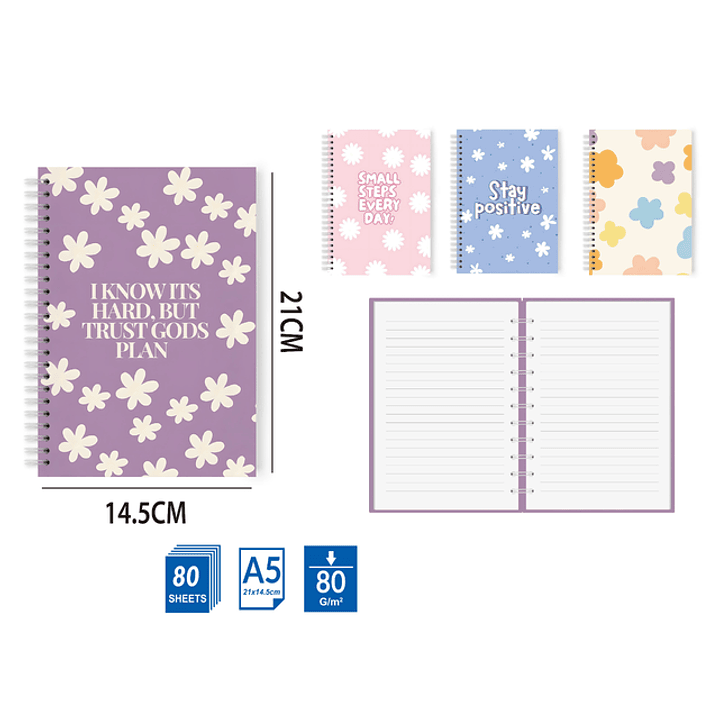 Libreta De 80Hojas A5 21x14.5cm 1