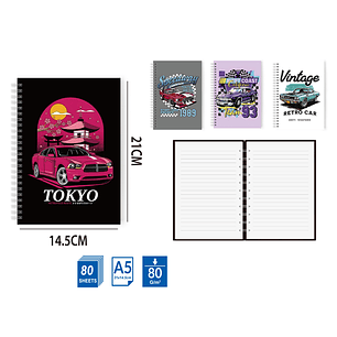 Libreta De 80Hojas A5 21x14.5cm